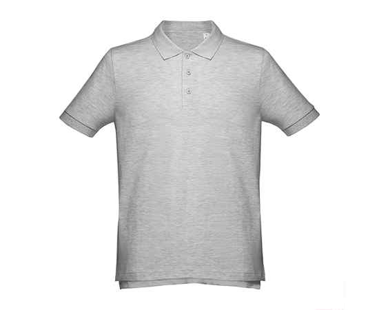 Рубашка-поло мужская ADAM, серый меланж, S, 85% хлопок, 15% вискоза, плотность 195 г/м2, Цвет: серый меланж, Размер: S