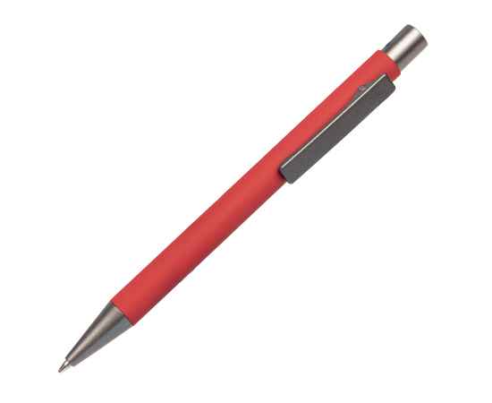 Ручка шариковая FACTOR, красный/темно-серый, металл, пластик, софт-покрытие, Цвет: красный, серый
