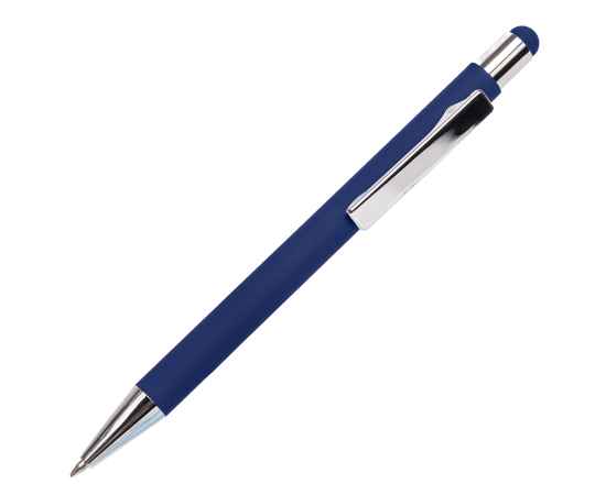 Ручка шариковая FACTOR TOUCH со стилусом, синий/серебро, металл, пластик, софт-покрытие, Цвет: синий, серебристый