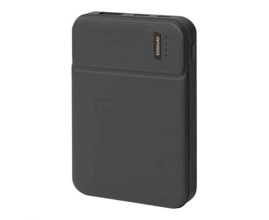 Универсальный аккумулятор OMG Flash 5 (5000 мАч) с подсветкой и soft touch, черный, 9,8х6.3х1,3 см, Цвет: черный