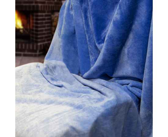 Плед GRADIENT в подарочном мешке, синий, 130х150 см, фланель 280 гр/м2, Цвет: синий, изображение 4