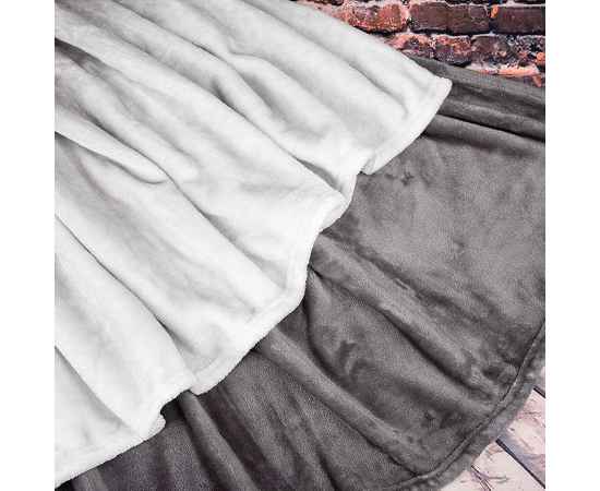 Плед GRADIENT в подарочном мешке, серый, 130х150 см, фланель 280 гр/м2, Цвет: серый, изображение 2