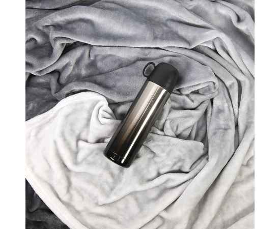 Плед GRADIENT в подарочном мешке, серый, 130х150 см, фланель 280 гр/м2, Цвет: серый, изображение 5