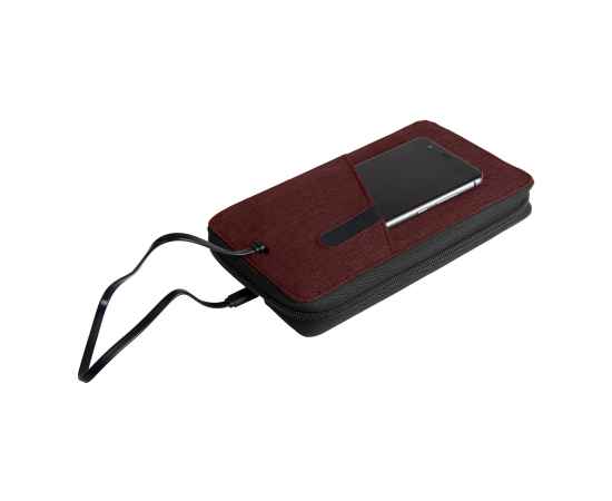 Органайзер дорожный с зарядным устройством (4000mAh)'Portable',бордовый,12х21х3см, полиэстер, Цвет: бордовый, изображение 3