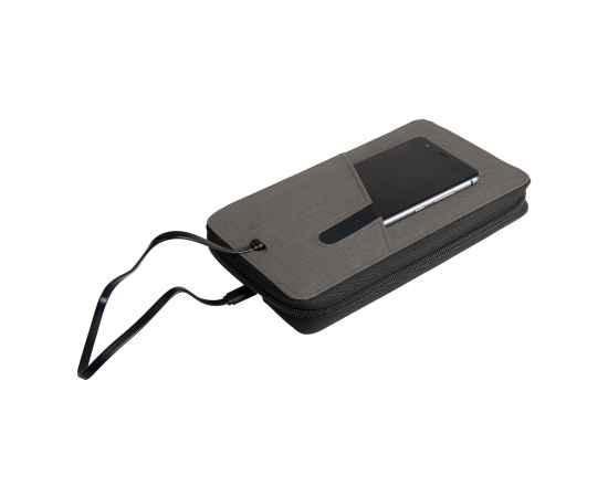 Органайзер дорожный с зарядным устройством (4000mAh)'Portable',светло-серый,12х21х3см, полиэстер, Цвет: светло-серый, изображение 3