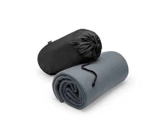Плед KAYLA, черный, 120x150 см, полиэстер RPET, Цвет: Чёрный, изображение 2