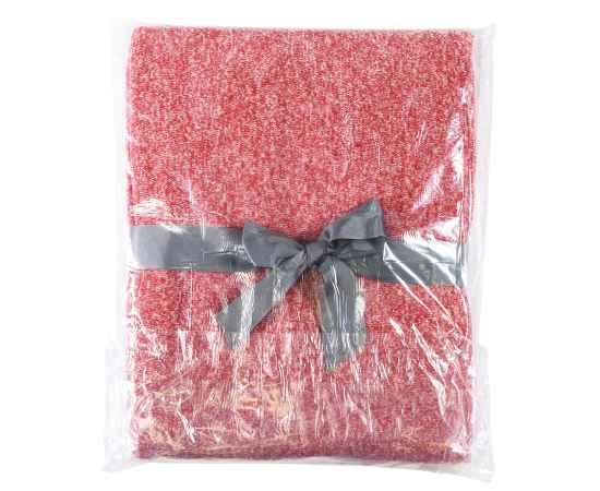 Плед 'Yelix', флис 280 гр/м2, размер 120*160 см, цвет красный меланж, Цвет: красный, белый, изображение 2