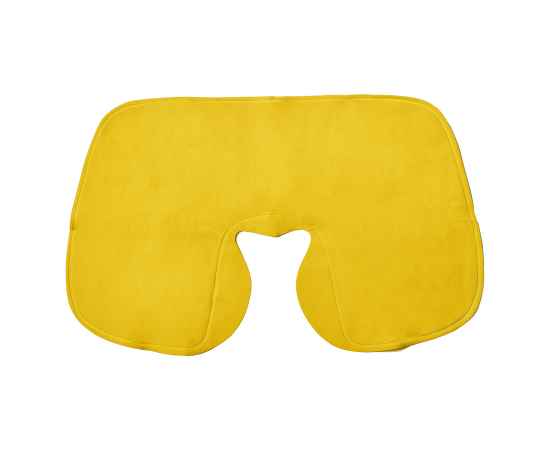 Подушка  надувная дорожная в футляре, желтый, 43,5х27,5 см, твил, шелкография, Цвет: желтый, изображение 2
