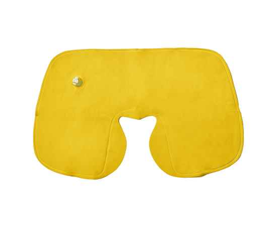 Подушка  надувная дорожная в футляре, желтый, 43,5х27,5 см, твил, шелкография, Цвет: желтый, изображение 3