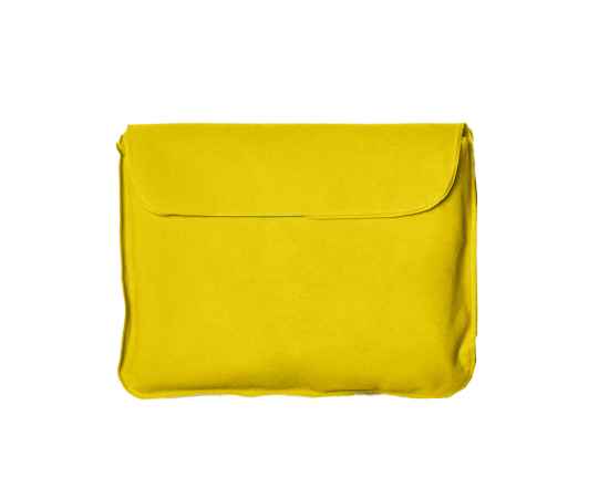Подушка  надувная дорожная в футляре, желтый, 43,5х27,5 см, твил, шелкография, Цвет: желтый, изображение 4