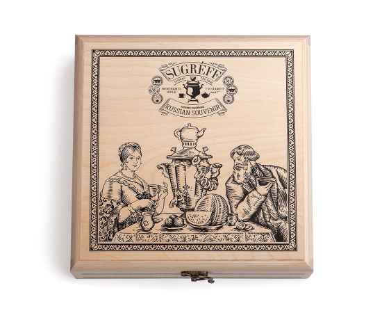 Подарочный набор с логотипом Сугревъ в деревянной коробке, коллекция из 9 чаёв, Цвет: разные цвета, изображение 3