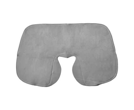 Подушка надувная дорожная в футляре, серый, 43,5х27,5 см, твил, шелкография, Цвет: серый, изображение 2