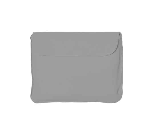Подушка надувная дорожная в футляре, серый, 43,5х27,5 см, твил, шелкография, Цвет: серый, изображение 4