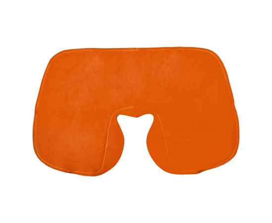 Подушка надувная дорожная в футляре, оранжевый, 43,5х27,5 см, твил, шелкография, Цвет: оранжевый, изображение 2