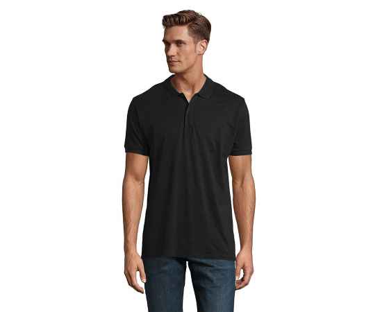 Рубашка поло мужская PLANET MEN, черный, S, 100% органический хлопок, 170 г/м2 HG_703566.312/L, Цвет: Чёрный, Размер: L, изображение 4