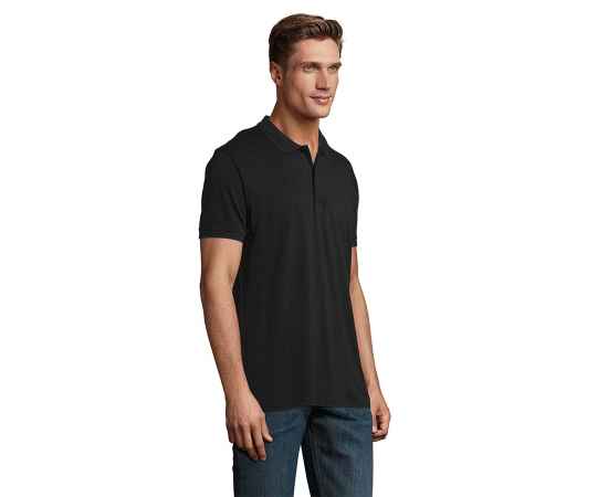 Рубашка поло мужская PLANET MEN, черный, S, 100% органический хлопок, 170 г/м2 HG_703566.312/L, Цвет: Чёрный, Размер: L, изображение 5