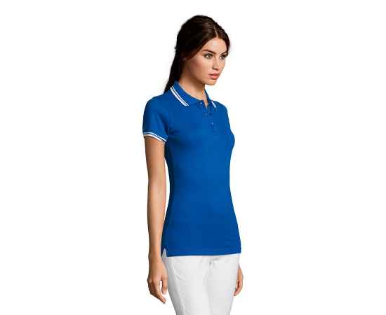 Поло 'Pasadena Women', ярко-синий, белый_XL, 100% х/б, 200г/м2 HG_700578.913/XL, Цвет: синий, белый, изображение 6