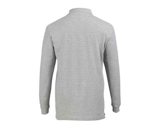 Рубашка поло мужская с длинным рукавом STAR, серый меланж, L, 85% х/б, 15% вис., 170 г/м2, Цвет: серый меланж, Размер: L, изображение 2