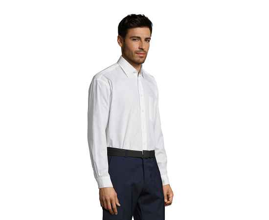 Рубашка мужская 'Baltimore', белый_S, 65% полиэстер, 35% хлопок, 95г/м2, Цвет: белый, Размер: S, изображение 9