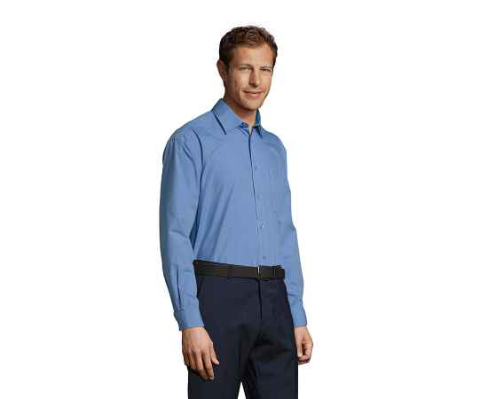 Рубашка 'Baltimore', васильковый_S, 65% полиэстер, 35% хлопок, 105г/м2, Цвет: синий, Размер: S, изображение 9