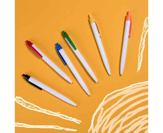 N8, ручка шариковая, белый/желтый, пластик, Цвет: белый, желтый, изображение 2
