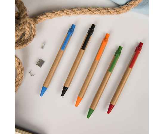 GREEN TOUCH, ручка шариковая, оранжевый, картон/пластик, Цвет: оранжевый, изображение 2