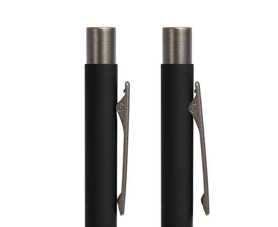 Ручка шариковая FACTOR, черный/темно-серый, металл, пластик, софт-покрытие, Цвет: черный, серый, изображение 3