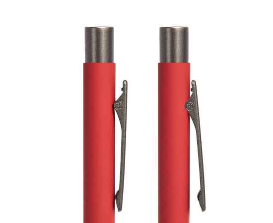 Ручка шариковая FACTOR, красный/темно-серый, металл, пластик, софт-покрытие, Цвет: красный, серый, изображение 3