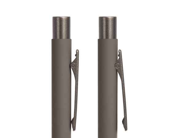 Ручка шариковая FACTOR, серый/темно-серый, металл, пластик, софт-покрытие, Цвет: серый меланж, темно-серый, изображение 3