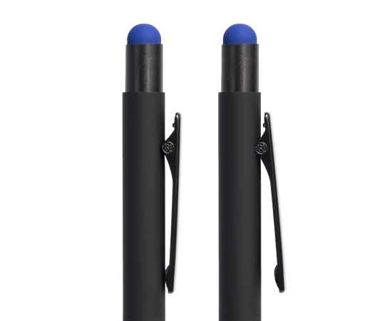 Ручка шариковая FACTOR BLACK со стилусом, черный/синий, металл, пластик, софт-покрытие, Цвет: черный, синий, изображение 2