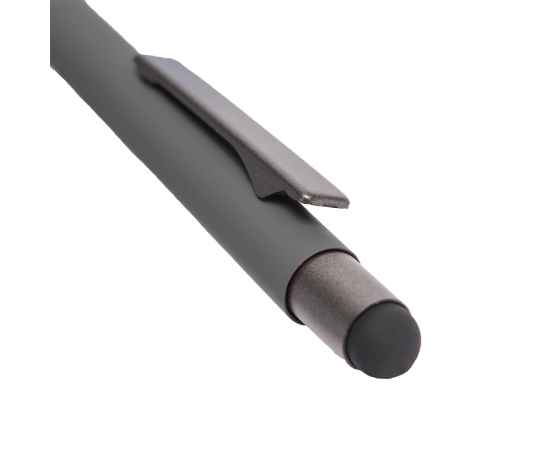 Ручка шариковая FACTOR GRIP со стилусом, серый/темно-серый, металл, пластик, пробка, софт-покрытие, Цвет: серый меланж, темно-серый, изображение 4