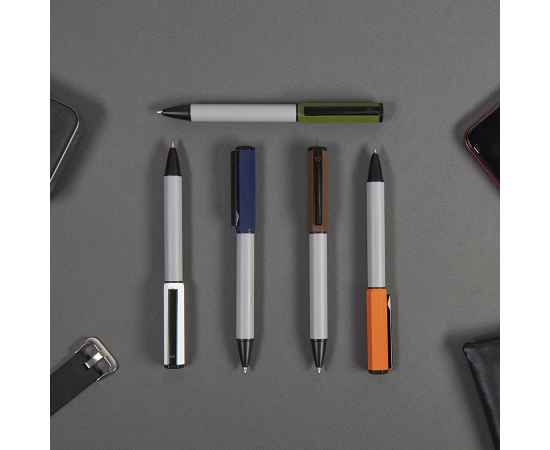BRO, ручка шариковая, оранжевый, металл, пластик, Цвет: оранжевый, серый, изображение 3