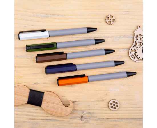 BRO, ручка шариковая, оранжевый, металл, пластик, Цвет: оранжевый, серый, изображение 5