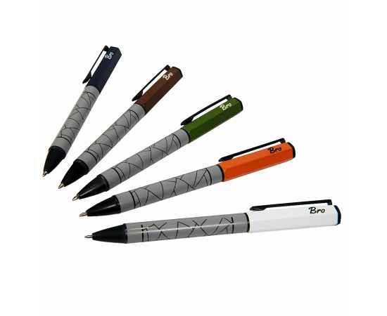 BRO, ручка шариковая, оранжевый, металл, пластик, Цвет: оранжевый, серый, изображение 6