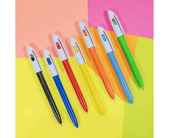 LEVEL, ручка шариковая, желтый, пластик, Цвет: желтый, белый, изображение 4