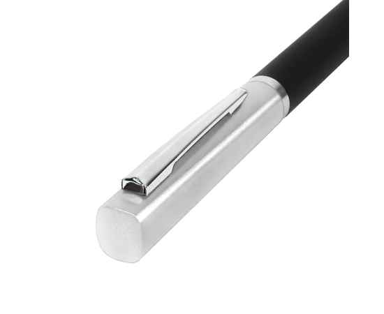 M1, ручка шариковая, черный/серебристый, пластик, металл, софт-покрытие, Цвет: серебристый, черный, изображение 2