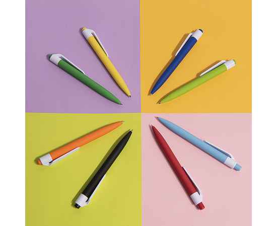 Ручка шариковая N16 soft touch, синий, пластик, цвет чернил синий, Цвет: синий, изображение 4