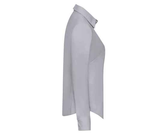 Рубашка 'Lady-Fit Long Sleeve Oxford Shirt', светло-серый_L, 70% х/б, 30% п/э, 135 г/м2, Цвет: серый, Размер: L, изображение 3