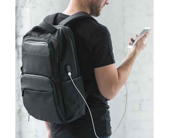 Рюкзак 'Spark', черный, 46х30х14 см, 100% полиэстер, Цвет: Чёрный, изображение 4