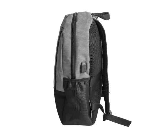 Рюкзак PULL, серый/чёрный, 45 x 28 x 11 см, 100% полиэстер 300D+600D, Цвет: серый, черный, Размер: 45 x 28 x 11 см, изображение 2