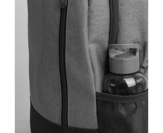 Рюкзак PULL, серый/чёрный, 45 x 28 x 11 см, 100% полиэстер 300D+600D, Цвет: серый, черный, Размер: 45 x 28 x 11 см, изображение 7