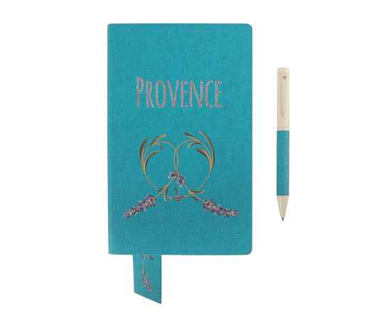 PROVENCE, ручка шариковая, хром/голубой, металл, PU, Цвет: бирюзовый, изображение 2