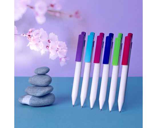 Ручка шариковая Zen, белый/бирюзовый, пластик, Цвет: бирюзовый, белый, изображение 2