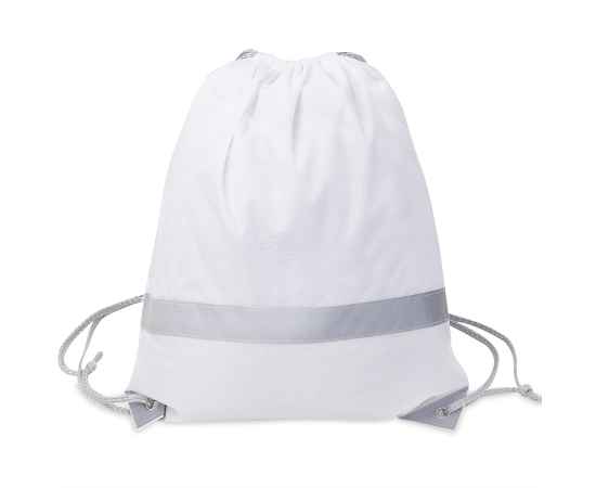 Рюкзак мешок со светоотражающей полосой RAY, белый, 35*41 см, полиэстер 210D, Цвет: белый, изображение 2