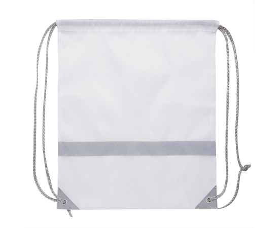 Рюкзак мешок со светоотражающей полосой RAY, белый, 35*41 см, полиэстер 210D, Цвет: белый, изображение 4