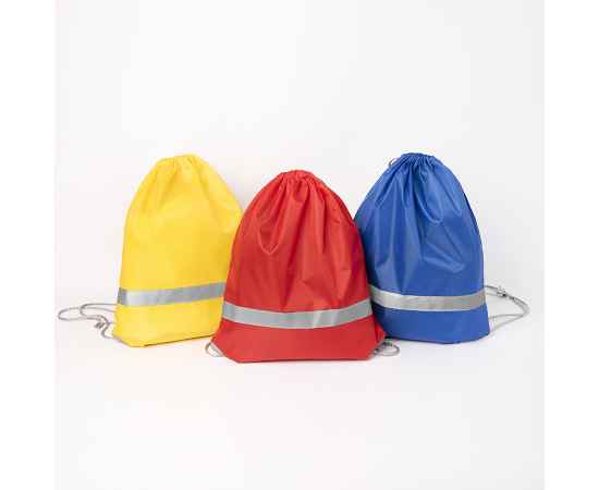 Рюкзак мешок со светоотражающей полосой RAY, белый, 35*41 см, полиэстер 210D, Цвет: белый, изображение 9