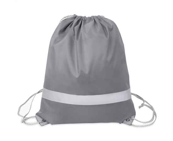 Рюкзак мешок со светоотражающей полосой RAY, серый, 35*41 см, полиэстер 210D, Цвет: серый, изображение 2