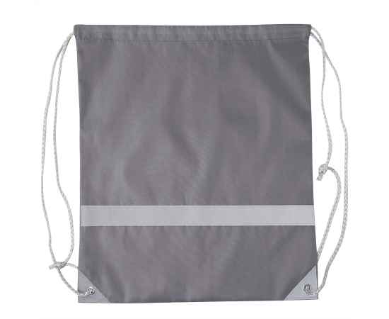 Рюкзак мешок со светоотражающей полосой RAY, серый, 35*41 см, полиэстер 210D, Цвет: серый, изображение 4