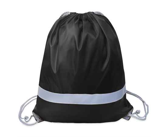 Рюкзак мешок со светоотражающей полосой RAY, черный, 35*41 см, полиэстер 210D, Цвет: черный, изображение 2