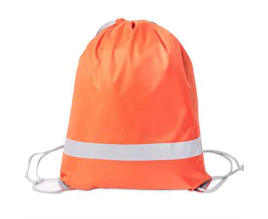 Рюкзак мешок со светоотражающей полосой RAY, оранжевый, 35*41 см, полиэстер 210D, Цвет: оранжевый, изображение 2
